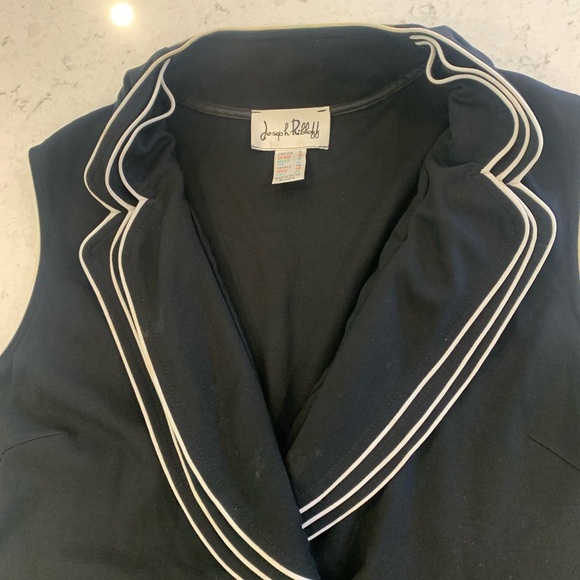 Joseph Ribkoff Black Midi Dress with White Trim - Picture 6 of 13